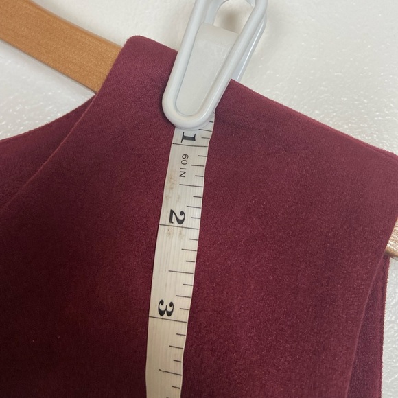 Calvin Klein Faux Suede Fit & Flare Midi Dress Size 16W Red Curvy Stretch - Picture 6 of 9